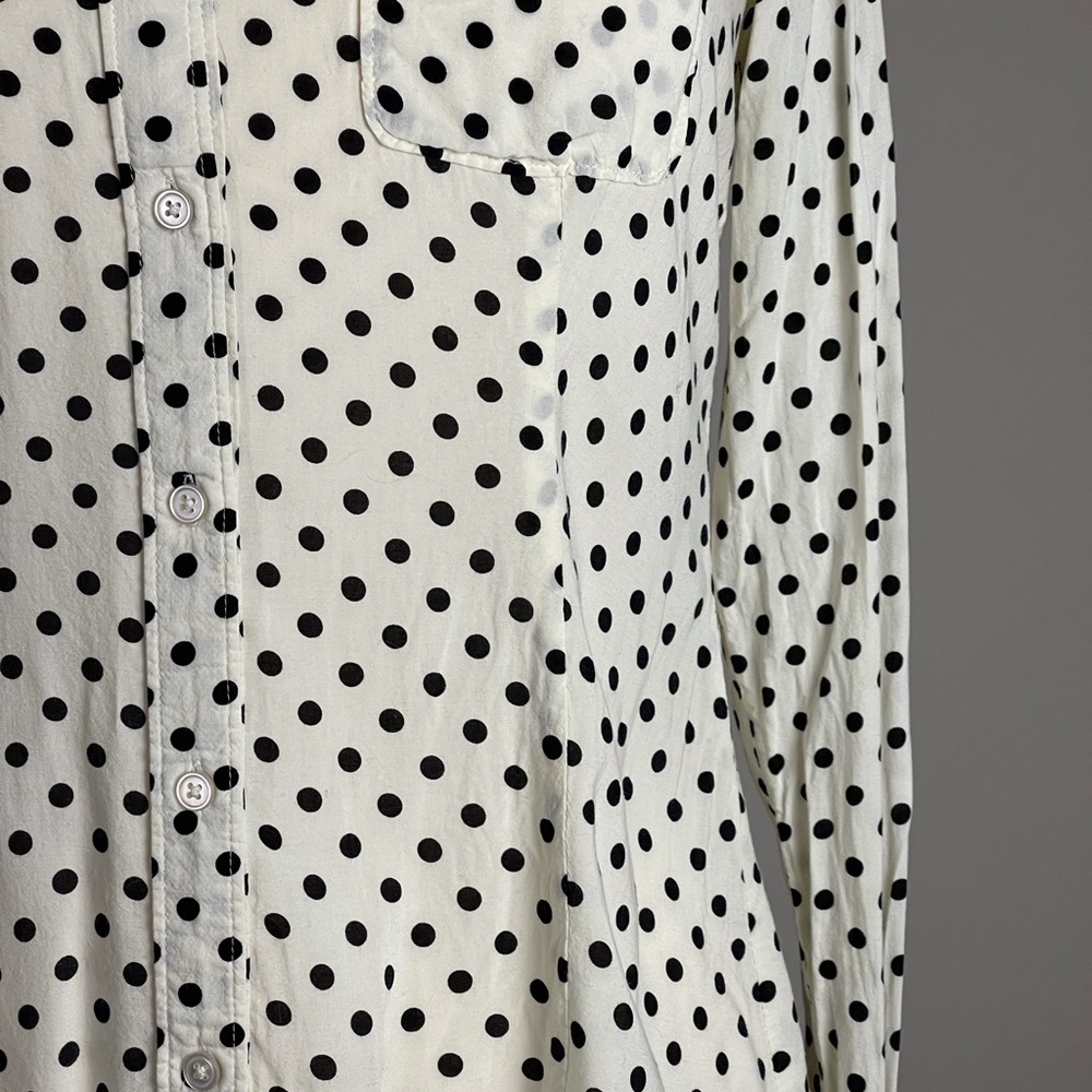 LOFT Polka Dot Button Up Sz S - Picture 4 of 7